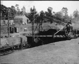 Circa 1925. Derailment and collapsed gantry in station. (Album on Natal electrification)