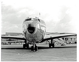 Johannesburg, 1965. Jan Smuts Airport. Boeing 707 ZS-DYL 'Bloemfontein'.