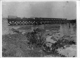 Circa 1902. Construction Durban - Mtubatuba: 130 feet span of Tugela Bridge. (Album on Zululand r...