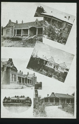 Collage of six large houses.