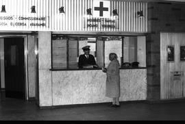 Cape Town, 1971. Enquiry desk at railway station.