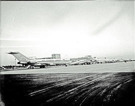Johannesburg, 1965. Jan Smuts airport. Line up of aircraft.