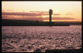 Port Elizabeth, October 1983. Port Elizabeth Harbour at sunset. [T Robberts]