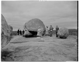 Matopos Hills, Southern Rhodesia, 16 April 1947. Queen Elizabeth at Rhodes's grave.