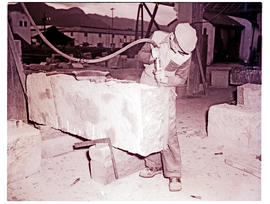 Paarl, 1952. Interior of granite works.