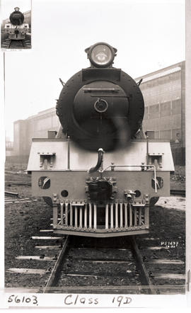 SAR Class 19D No 2506-2525 built by Fried Krupp No 1618-1637 in 1937. Front view of engine.