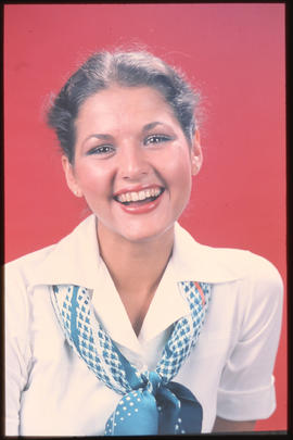 March 1980. SAA ground hostess. [Jan Hoek]