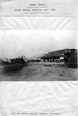 Durban, circa 1883. Railway station.