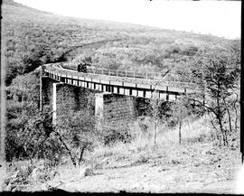 Umtata district. Railway trolley on bridge.