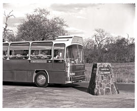 Kruger National Park, 1973. SAR MAN-Bussing motor coach No MT60041. See colour version CB_024_594_5.