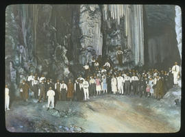 Oudtshoorn. Group of people in Cango Caves.