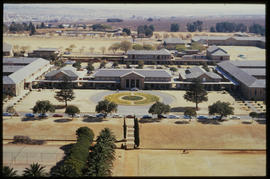 Johannesburg, 1985. Aerial view of SAR Training College at Esselen Park. [D Dannhauser]