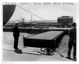 Durban, 1962. Opening of the graving dock gate at Durban Harbour.