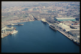 Durban, 1984/ Aerial view of Durban Harbour.