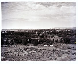 "Aliwal North, 1952. General Hertzog bridge over the Orange River with town in the distance....