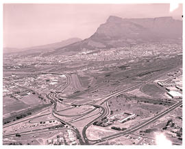 "Cape Town, 1970. Aerial view of highway interchange."