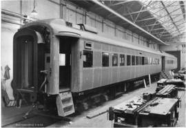 Birmingham, England, 1938. Blue Train coach under construction at Metropolitan-Cammell Carriage &...