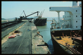 Richards Bay, November 1979. Coal loading facility at Richards Bay Harbour. [De Waal Louw]
