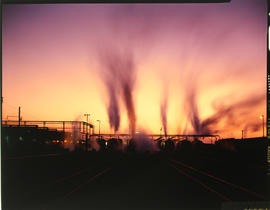 Bloemfontein, 1978. Sunrise at locomotive sheds. [Jan Hoek]