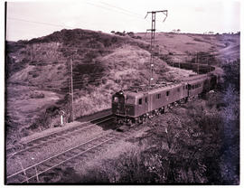 Durban district, 1951. SAR Class 3E with passenger train.