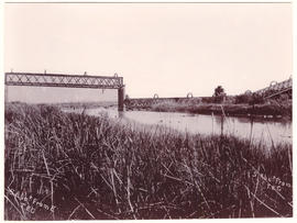 Circa 1900. Anglo-Boer War. Fourteen Streams bridge showing broken span from the south bank.