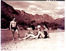 "Ceres district, 1955. Bathers in the Dwars River."