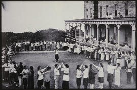 Outdoor folk dancing.