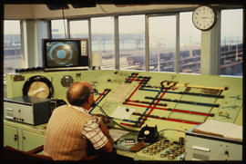 Port Elizabeth, September 1984. Interior of the ore control centre in Port Elizabeth Harbour ore ...