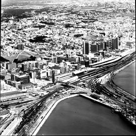 Port Elizabeth, 1972. Aerial view of city centre.