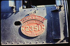 Number plate of SAR Class GL No 2351 'Prinses Alice'.