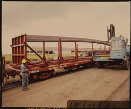 Witbank, 1981. SAR type SF-1 double steel wagon. [R Liebenberg]