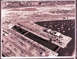 "Cape Town, 1956. Aerial view of Sturrock dock in Table Bay harbour."