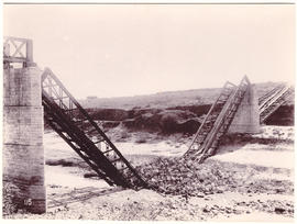 Circa 1900. Anglo-Boer War. Zand River bridge from south bank.