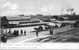 Germiston. Railway station and Elandsfontein Hotel. (Publisher RO Fuesslein, Johannesburg)