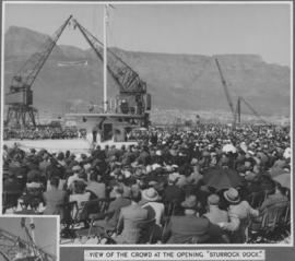 Cape Town, 18 September 1945. Opening ceremony of Sturrock dock in Table Bay Harbour. Crowd looki...