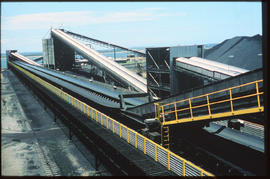 Richards Bay, November 1979. Coal conveyors at Richards Bay harbour. [De Waal Louw]