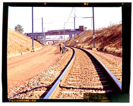 Bapsfontein, August 1982. Ballasting the line into Sentrarand. [T Robberts]