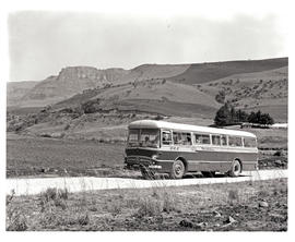 "Drakensberg, 1967.  SAR Mercedes MT16949 motor coach on country road in Royal Natal Nationa...