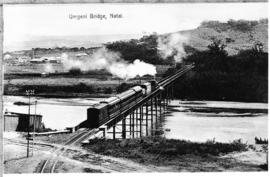Natal. Train on bridge over the Umgeni River.