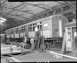 Cape Town, 1948. Building SAR coaches at Salt River workshops.