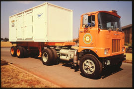 Johannesburg, August 1976. Driver training vehicle at Esselen Park with SAR Mack truck No B17859....