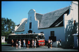 Cape Town,1978. SAR Mercedes Benz tour bus at Groot Constantia.