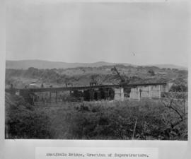 Circa 1902. Construction Durban - Mtubatuba: Erection of superstructure at Amatikulu Bridge. (Alb...