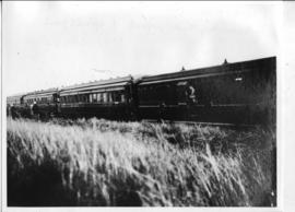 Circa 1902. Construction Durban - Mtubatuba: Special train for parliamentary visit at small stati...