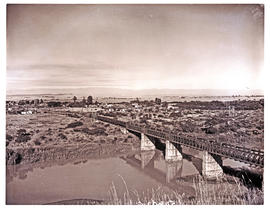 Colenso, 1949. Passenger train crossing Tugela River.