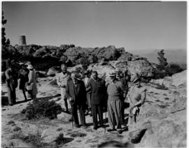 Cape Town, 21 April 1947. King George VI, Queen Elizabeth and Prime Minister JC Smuts on top of T...