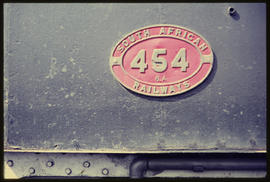 Name plate of SAR Class 6A No 454.