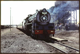 September 1977. SAR Class 16E No 858 'De Aar' with Union Limited passenger train.