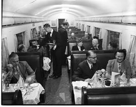 Interior of Blue Train dining car.