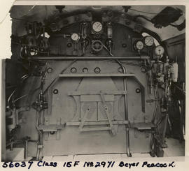 Cab interior of SAR Class 15F No 2971, built by Beyer, Peacock & Co.